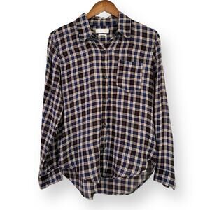 ISABEL MARANT ETOILE Flannel Long Sleeve Plaid Shirt Size 40 / US 8